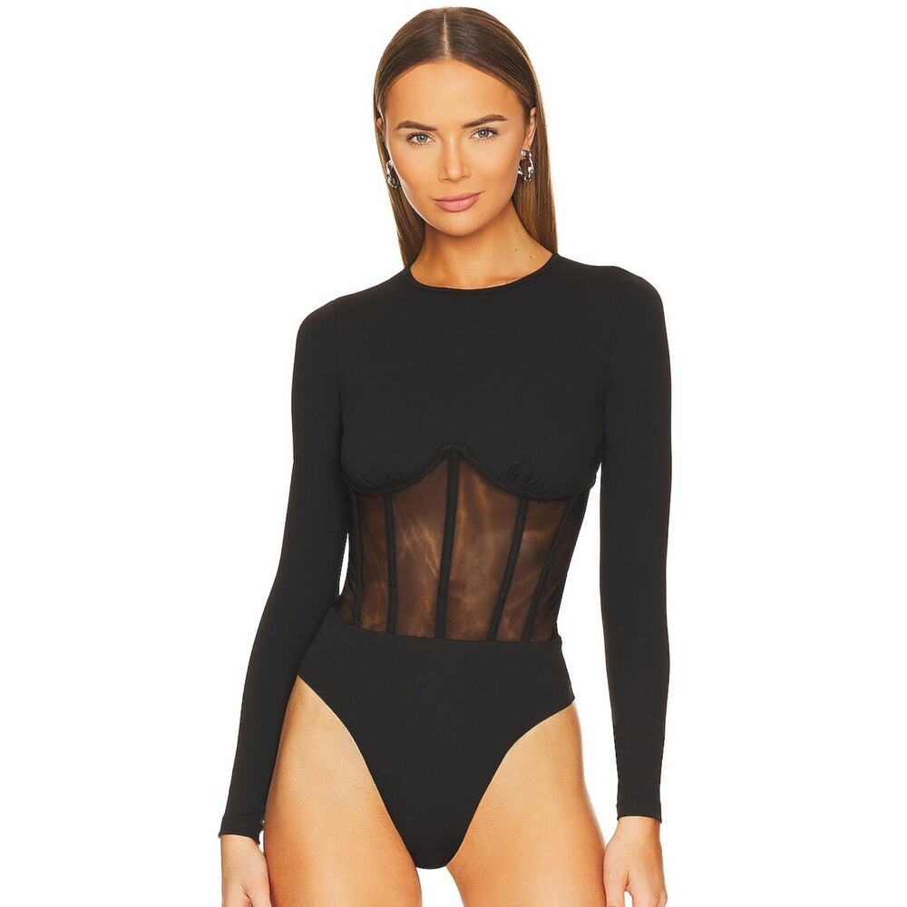 CAMI NYC Zoma Silk Bodysuit in Black NWT Size 12